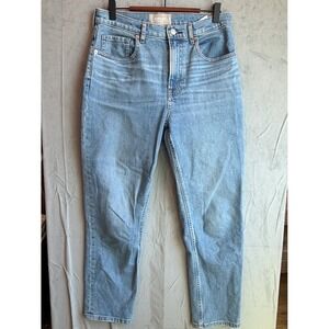 Everlane The Cheeky Jean Women 28 Crop Blue Light Wash Minimalist Straight Leg